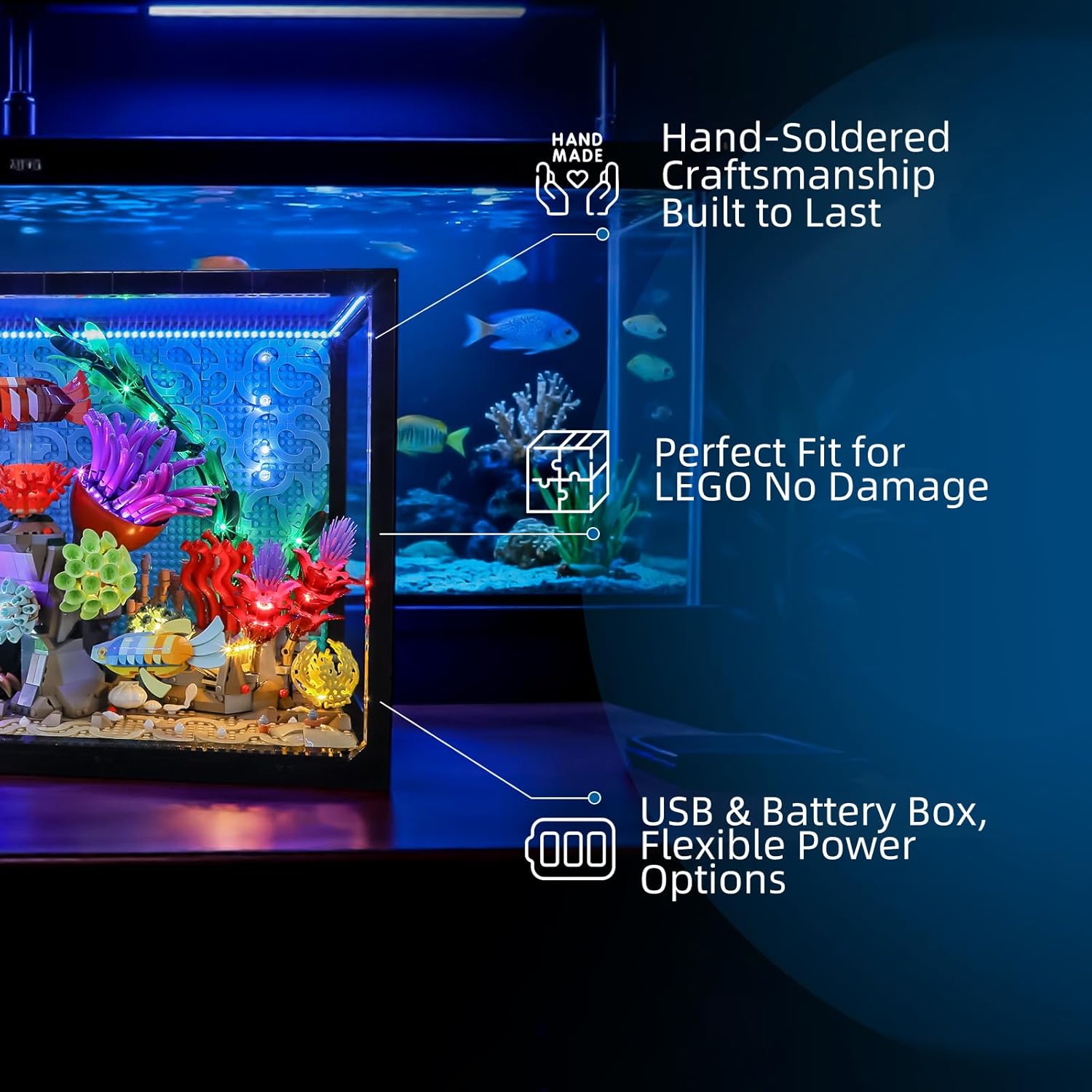 Hprosper LED Light for lego 10 - đánh giá và giá Marine Aquarium Lamp