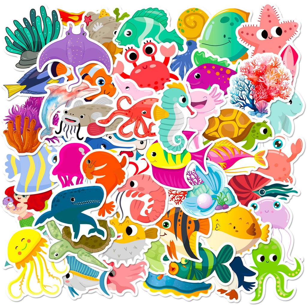 50Pcs Marine Life Stickers Dol - đánh giá và giá Marine Aquarium Aquascape