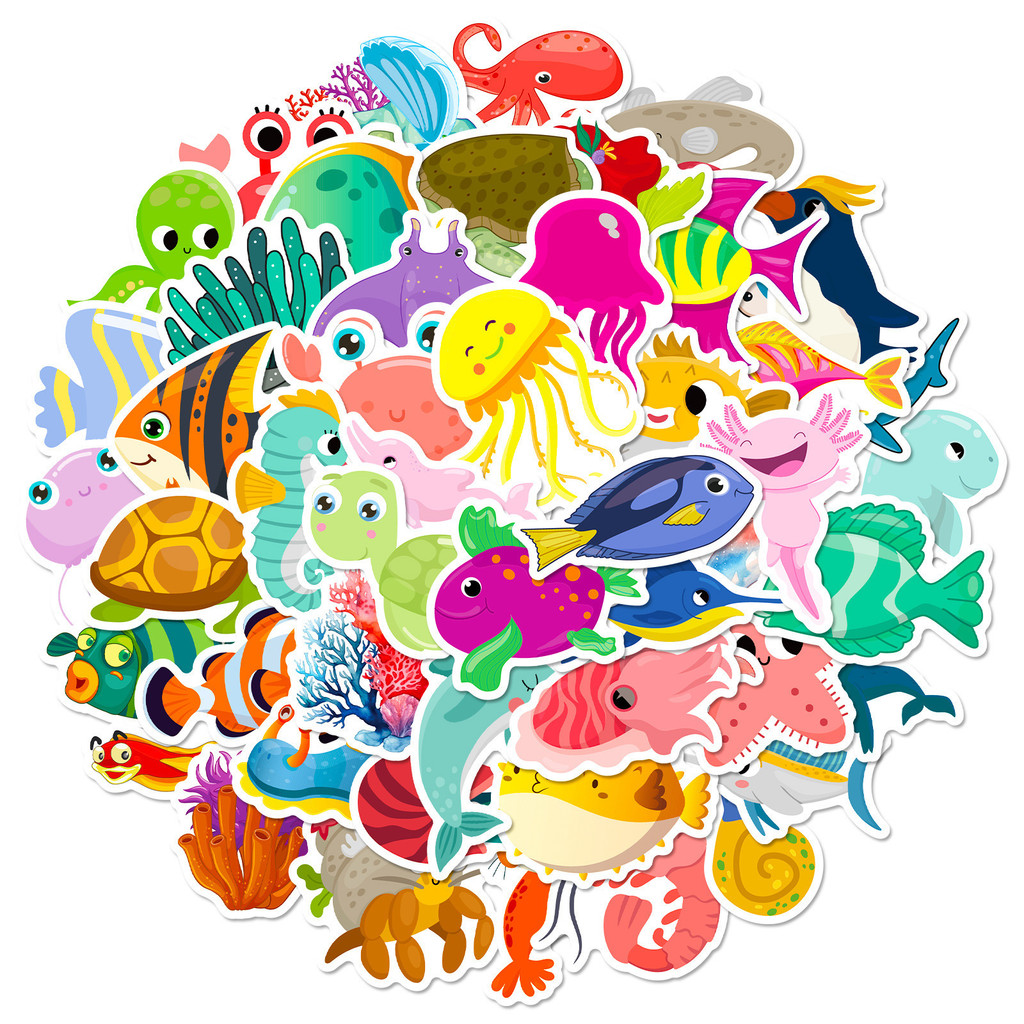 50Pcs Marine Life Stickers Dol - đánh giá và giá Marine Aquarium Aquascape