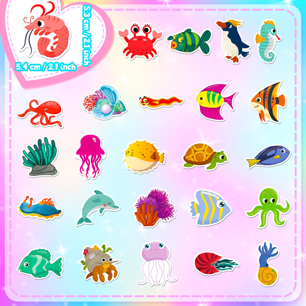 50Pcs Marine Life Stickers Dol - đánh giá và giá Marine Aquarium Aquascape